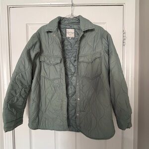 Bagatelle Collection Quilted Shacket in Sage